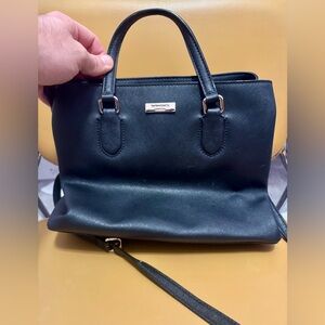 Kate Spade New York Black Saffiano Leather Satchel Crossbody Tote Purse Bag.used
